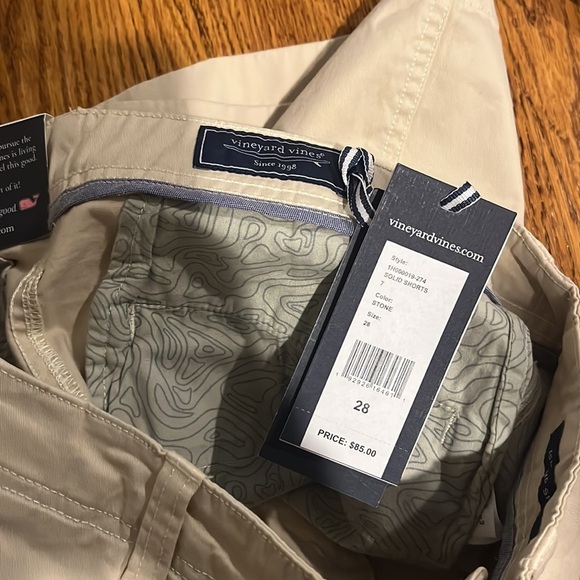 NWT Vineyard Vines Men’s 7” Stone Solid Island Shorts Size 28 - Picture 5 of 7